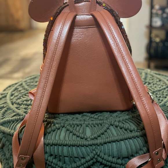 Loungefly Disney Parks Iridescent Sequin Bow Ears Backpack - Picture 5 of 8